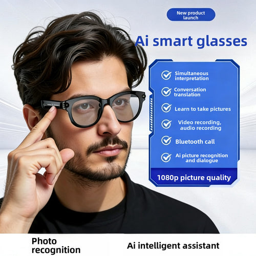 3200W AI Smart Glasses with Bluetooth Translation Camera